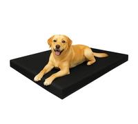 4All Dog Bed - Washable Dog Beds for Joint-Support Zipped Polyester Cover, Durable Foam Filled Easy-Clean Solution for Messy Pets (BLACK, Waterproof 70x95x5cm)