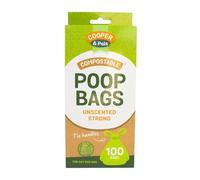 4All Dog Poop Bags Compostable & Biodegradable - 100 Unscented Dog Poo Bags with Tie Handles, Strong Leak-Proof Dog Waste Bags for Clean, Eco-Friendly Walks (Unscented)