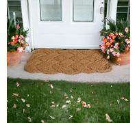 4All Door Mat 40x60cm - Handwoven and Knotted Coir Door Mats with Natural Texture - Non-Slip Door Mats Outdoor for Mud, Rain, and Entryways in All Seasons, Very Suitable for UK Weather (Pack of 1)