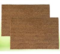 4All Door Mat 40x60cm - Natural Coco Coir Door Mats with Non-Slip Latex Back - Heavy Duty Door Mats Outdoor for Mud, Dirt & Moisture Control in Entryway, Garage, Garden or Patio (Pack of 2)