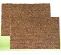 4All Door Mat 45x75cm - Natural Coco Coir Door Mats with Non-Slip Latex Back - Heavy Duty Door Mats Outdoor for Mud, Dirt & Moisture Control in Entryway, Garage, Garden or Patio (Pack of 2)