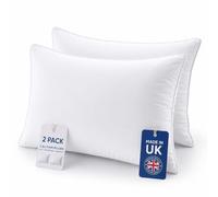 4All Pillows 2 Pack Plain - Hotel Quality Bed Pillow, Soft & Supportive, Ideal for Side Sleepers, Neck & Shoulder Support, Fluffy Hollowfibre Filling, Made in UK (2, Plain Pillows)