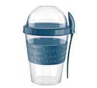 4All Reusable Yogurt Pots 600ml With Spoon Cereal Storage Containers With Lid Airtight Overnight Oats Jar BPA Free Breakfast Cup Cereal On The Go Dishwasher Safe (Glacier Teal)