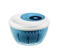 4All Salad Spinner Rotating Seive Easy Spin Centrifugal Dehydration Vegetable Washer Dryer BPA Free Kitchen Washing Filter with Foldaway Handle Manual Lettuce Spinner (O Spinner Blue)