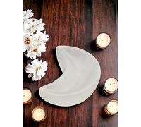 4All Selenite Crystal Moon Bowl Handmade Natural White Selenite Crystal Bowl Meditation Home Decoration Spiritual Gifts 10cm Moon