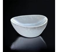 4All Selenite Oval Bowl Handmade Natural White Charging Selenite Crystal Cleansing Meditation Home Decoration (9cm)