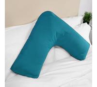4All V Shaped Pillow With Pillowcase V Cushion for Neck Back Maternal Support Pregnancy Pillow Side Sleepers For Restful Sleep Aid Nursing Orthopedic Knee Pillow (Teal)