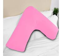 4All V Shaped Pillow With Pillowcase V Cushion for Neck Back Maternal Support Pregnancy Pillow Side Sleepers For Restful Sleep Aid Nursing Orthopedic Knee Pillow (Pink)