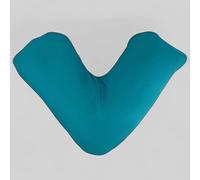 4All V Shaped Pillowcase V Cushion for Neck Back Maternal Support Pregnancy Pillow Side Sleepers For Restful Sleep Aid Nursing Orthopedic Knee Pillow (Teal, Only Pillowcase)