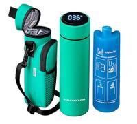 4ALLFAMILY Nomad Medium Pro Insulin Cooler Travel Case - TSA Approved Medicine Cooler with Biogel Ice Pack & Temp Display - Portable Diabetic Cold Case with Insulated Medicine Bag - Pro Turquoise