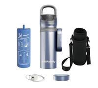 4ALLFAMILY Pioneer Auto Shut Off Medicine Travel Cooler TSA Approved Insulin Cooler (1-7 Medication Pens) 2N1 USB + BIOGEL Portable Medical Bag Diabetes epipen Travel case (Blue Gray)