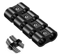 -4AN Hose Separator Clamp - Fuel line Mounting Clamps,Aluminum Hose Fitting Adapter, Great for 1/4 Fuel Hose, Oil Line, Brake Line, Water Pipe and Gas Line,4Pcs/Pack,Black