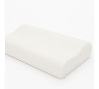 4AS Contour Memory Foam Pillow Airflow with Cool Max Cover - Cervical Side Sleeper Pillow for Neck and Shoulder Pain Relief - Zipped, Machine Washable Cover - White (50x30x9cm)