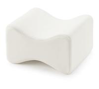 4AS Knee Pillow - Memory Foam Leg Pillow for Sleeping On Side - Contoured Orthopedic Design for Comfort & Support - Ergonomic Cushion for Sciatica, Back, Hip & Joint Pain Relief (White - 25x20x15cm)