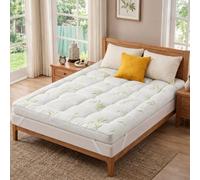4AS Premium Bamboo Single Mattress Topper (90x190 cm) - 4 Inch (10 cm), 1000 GSM Microfiber Filling, Ultra-Soft Cloud-Like Comfort with Breathable Bamboo Viscose & Elastic Corner Straps