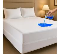 4AS Premium Waterproof Mattress Encasement - Bed Bug & Dust Mite Proof, Zipped Super King Mattress Protector (182x200+30 cm)