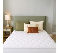 4AS Quilted Mattress Protector Double Bed - 110 GSM Microfiber Filling, Hypoallergenic & Breathable Deep Fitted Mattress Topper Stretches up to 30cm (Double - 137x190cm)