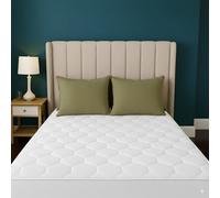 4AS Triple Filled King Size Mattress Protector - Ultra Soft Microfiber Mattress Protector with 40cm Deep Skirt (150x200 cm) - White