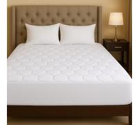 4AS Quilted Mattress Protector - 110 GSM Microfiber Filling, Hypoallergenic Deep Fitted Breathable Bunk Bed Mattress Topper Stretches up to 30 cm (Bunk Bed - 76x190cm)