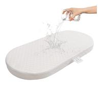 4AS Quilted Moses Basket Mattress Protector - Breathable & Hypoallergenic Deep Fitted Breathable Mattress Protector Stretches up to 15 cm (37x75cm)