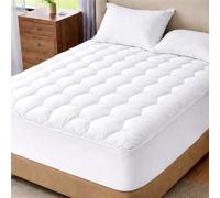 4AS Quilted Small Double Mattress Protector - 200 GSM Microfiber Filling, Hypoallergenic Deep Fitted Breathable Mattress Topper Stretches up to 40 cm (Small Double - 122x190 cm)