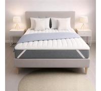 4AS Standard Mattress Topper Double Bed - Soft Supportive Comfortable Mattress Topper with Easy Fit Elasticated Straps - Hypoallergenic and Machine Washable (White - 137x190cm)