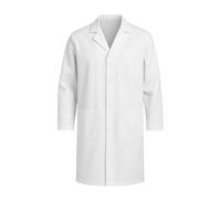 4AS Unisex White Lab Coat - Professional Long Sleeve Laboratory Doctor’s Coat for Adults - Durable & Easy-Care Lab Coat for Medical, Warehouse and Scientific Use (White - M)