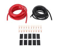 4AWG 20ft Power Cable with Line Tail Heat Shrink Tube Black Red Flexible Power Ground Wire Kit for Car Radio Speaker RV Trailer