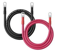 4AWG Battery Cable with 3/8" Terminals, 4 Gauge Pure Copper Inverter & Welding Wire with 3/8 inch Lugs Both Ends, Power Inverter Wire Set for Automotive, Solar, Marine, RV (Red + Black, Each 4FT)