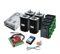 4Axis Nema23 12 2Nm 25 3N 3A Stepper Motor Kit + DM556P Drive + Debugger Compatible With Debugging + 350W PSU Compatible With CNC Engraver(4 Axis 1.2Nm kit)