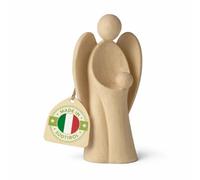 4betterdays.com NATURlich leben! Modern Guardian Angel Made of Pine Wood - with Bub - Height 9 cm - Gift for Christening or Christmas - Hand Carved from South Tyrol