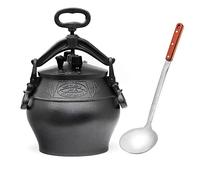 4BIG.fun Oriental Kazan 30 L (18 L) with Ladle Aluminium Kazan Casserole Roasting Pot Asia Casserole Field Kitchen Goulash Pot Decorative Cooking Pot Afgänskий Kazan Afgänkaschan Barbecue Camping