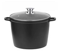4BIG.fun Saucepan 6 L Soup Pot 24 cm Cast Aluminium Stewing Pot Non-Stick Milk Pot Pasta Pot Vegetable Pot Saucepan Induction Pot with Glass Lid Stewing Pot for All Hobs Including Induction, CF-DP28
