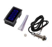 4Bit Digital LED Tachometer RPM Speed Meter with Hall Proximity Switch Sensor DC8-24V, 5-9999 RPM Range, Blue Green 0.56 Inch Display, for Industrial(RED)