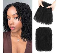 4C Afro Kinky Curly Human HairAfro Kinkys Bulk Human Hair for Dreadlocks Extensions 30g/Pack Repair Locs/Twists/Braids 18 Inch 1B