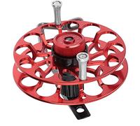 4C Wind Fire Wheel, Portable Spinning Fishing Reel, All - Metal Multifunction Hand - Turned Reel with Anti - Tie Line Grooved Spool for Freshwater Fishing (Red)