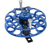 4C Wind Fire Wheel, Portable Spinning Fishing Reel, All - Metal Multifunction Hand - Turned Wind Fire Wheel with Anti - Tie Line Grooved Spool for Freshwater Fishing (Blue)