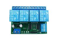 4ch DC 5V 12V 24V DIP Switch Delay Relay Module Flip-Flop Latch Bistable Self-Locking Interlock Power Conditioner(12V)