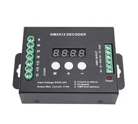 4CH Digital Display LED Decoder, DMX512 Controller for RGBW Constant Voltage Stage Lighting, 192W/384W High Power Output with Built - in Effects and Addressable DMX