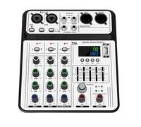 4Channel Sound Mixer for Studio Podcast Streaming with Headphone and MultiDevice Compatibility Portable Mixer