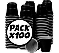 4cl Shot Cups Black American Style - 100 Pack Reusable Plastic Red Cups - Mini Shooter Cups for Party, Drinking Games & Beer Pong - Original Corner®