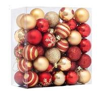 4cm 50pcs Christmas Ball Ornaments Set Decorative Tree Pendants for Holiday Wedding Party Xmas Decoration Gold and Red