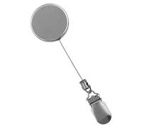 4cm All-Metal Retractable Towel Clip with Steel Wire Cord - No-Drilling Pull Badge Reel | Self-Adhesive Sponge Tape Mount, Heavy Duty Extendable Towel Holder for Kitchen, Bathroom & Caravan, 1-Pack