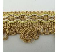 4cm Fan Edge Fringe Braid Edging Upholstery Gimp Trim 13 Colour 1 2 4 Meter 823D, Beige Gold Cream, 1 metre