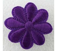 4cm Iron Sew On Satin Flowers Motif Daisy Garden Patch 20 Colours Buy 1 2+ 512D, 85 Dark Purple, Pack of 2