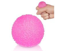 4cm Malt Sugar Texture Stress Ball - Squishy Cube Fidget Toy for Hands, Slow-Rise Sensory Stress Relief Ball for Adults&Kids, Anxiety&Autism Sensory Toys, Party Favors&Stocking Stuffers(1-Pack)(Pink)