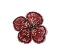4cm Mesh Embroidery Flower Accessories Solid Color Lace Gauze Floral 10pcs for Bows Center Clothes Patch(Color-12)