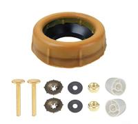 4cm Thickened Wax Toilet Flange Seal Ring ABS Mounting Kit Including Screw Covers Brass Plated Carbon Steel Components for Secure Sealing Leak and Smell Prevention(N02)