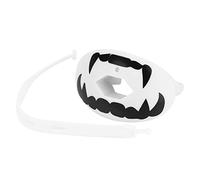 4colors Food Grade TPR Mouthguard Teeth Protector for Boxing Football Rugby Sports (Black Teeth on White Background)