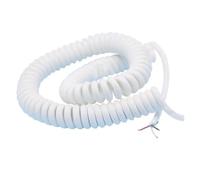 4Core PUR White Spring Spiral Cable Telescopic Wire 28/24/22AWG Stretch1/2/3/4/5/6/7/8 Meter Stretchable Wire Shrinkable Cable(Stretch 5Meters,4C 24AWG 0.2mm2)